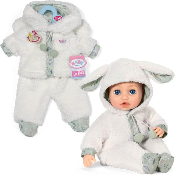BABY born Mouton Outfit mit Kleid, Hose und Kapuze für 43 cm Puppen