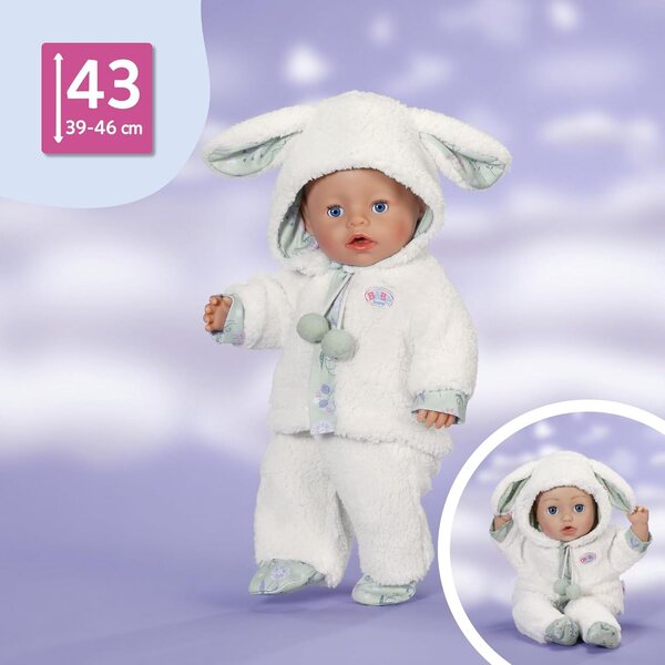BABY born Mouton Outfit mit Kleid, Hose und Kapuze für 43 cm Puppen