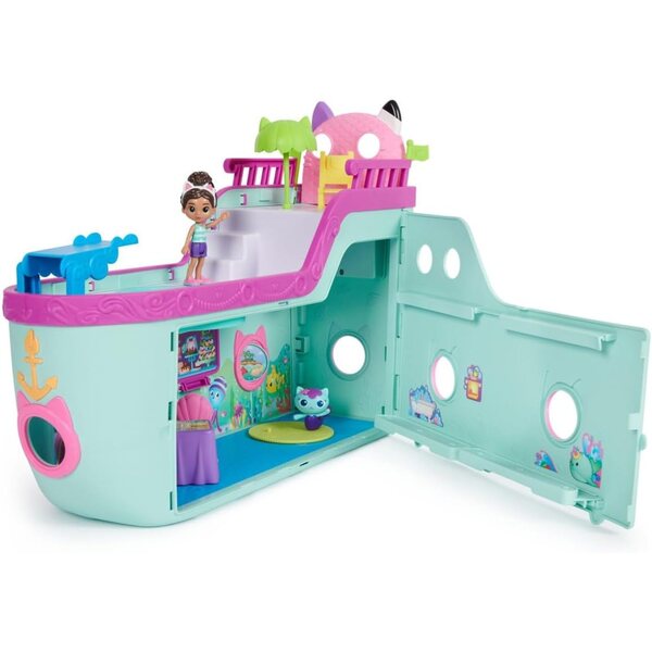 Gabby Dollhouse Kreuzfahrtschiff mit Lichteffekten und 2 Figuren, 45 cm