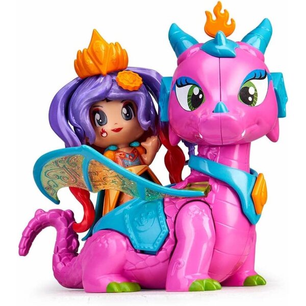 Pinypon Queen mit fliegendem Drachen und Zauberstab, Kreativspiel für Mädchen ab 4 Jahren