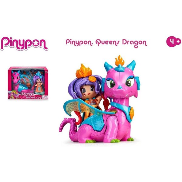 Pinypon Queen mit fliegendem Drachen und Zauberstab, Kreativspiel für Mädchen ab 4 Jahren