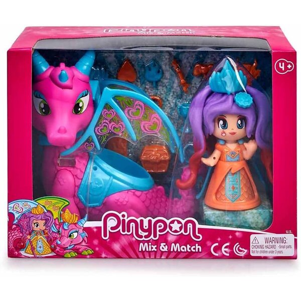 Pinypon Queen mit fliegendem Drachen und Zauberstab, Kreativspiel für Mädchen ab 4 Jahren