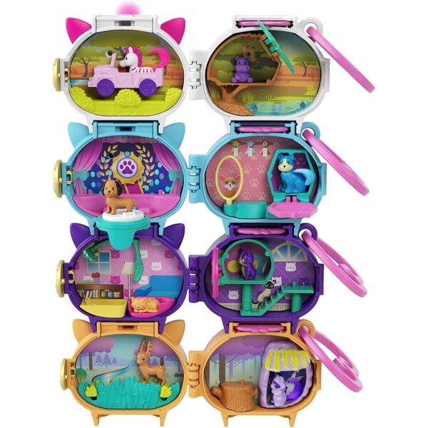 Polly Pocket Pet-Sammelmedaillon: Tierset mit Zubehör und Spielen