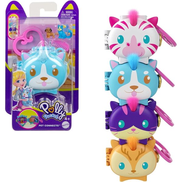 Polly Pocket Pet-Sammelmedaillon: Tierset mit Zubehör und Spielen