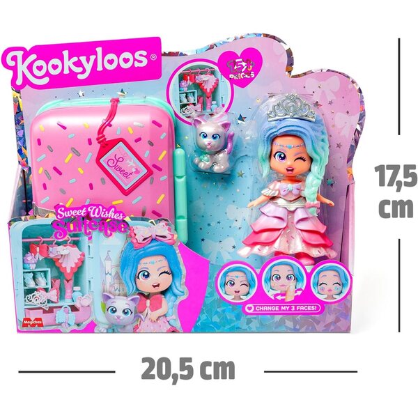 KOOKYLOOS Sweet Wishes: Modepuppen-Set mit Koffer, Accessoires und Tieren