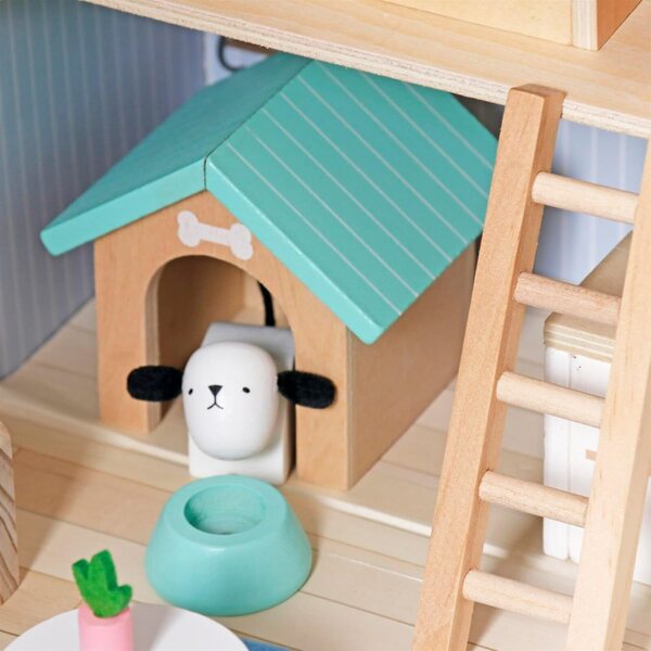 Casa delle bambole pieghevole e portatile con mobili e accessori per bambini dai 3 anni in su
