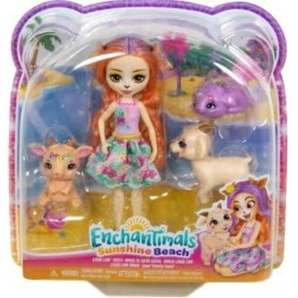 Cofanetto Plage Famille Golita Chèvre con bambole 15cm e 3 Animali - Gioco per Bambini 4+