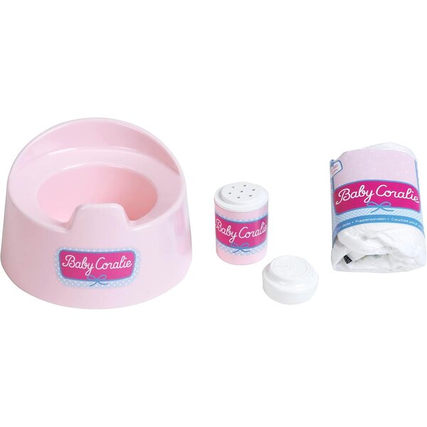 Baby Coralie Theo Klein Set: Topf, Windel und Flasche für Puppen 30-50 cm