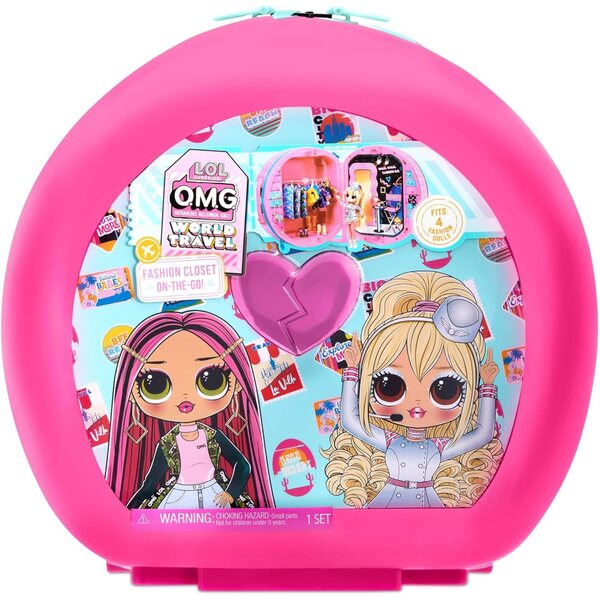 LOL Surprise OMG World Travel: Valigia porta bambole e accessori con ruote e fondali