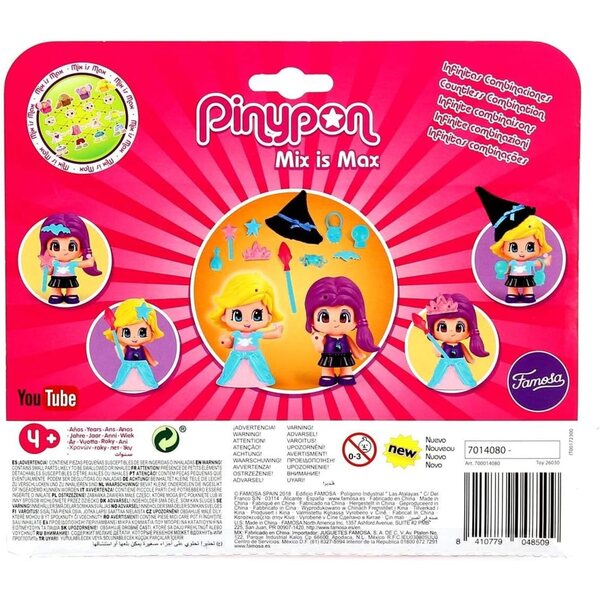 Pinypon – Set mit 2 Prinzessinnen- und Hexenfiguren, kreatives Spiel für Kinder ab 4 Jahren