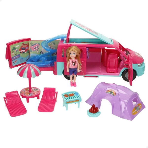 Bella 14 cm Puppenset mit Camping-Wohnmobil und komplettem Zubehör für Kinder