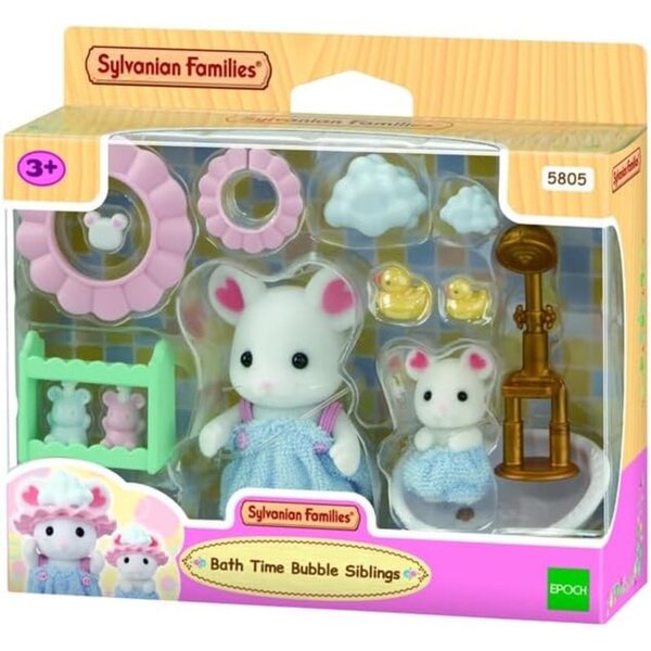 Sylvanian Families – Souris Marshmallow Brothers Badezimmer-Set mit Miniatur-Accessoires