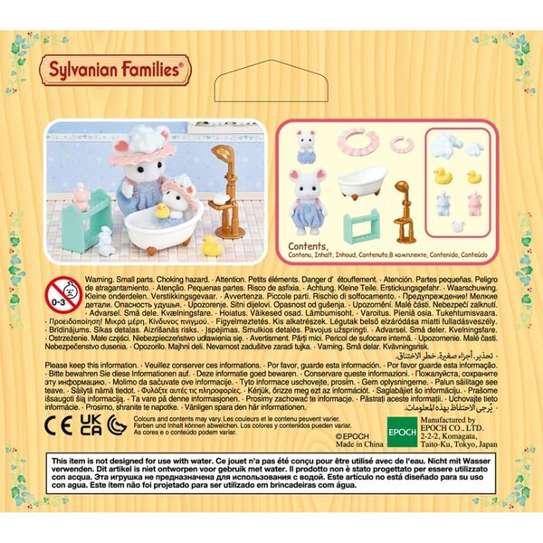 Sylvanian Families – Souris Marshmallow Brothers Badezimmer-Set mit Miniatur-Accessoires