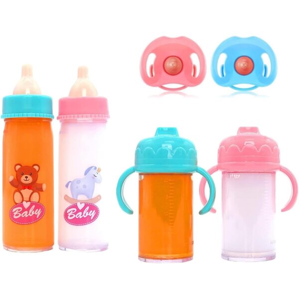 Set 6 Biberon Magici per Bambole con Tettarella - Gioco Sicuro per Bambini 3+