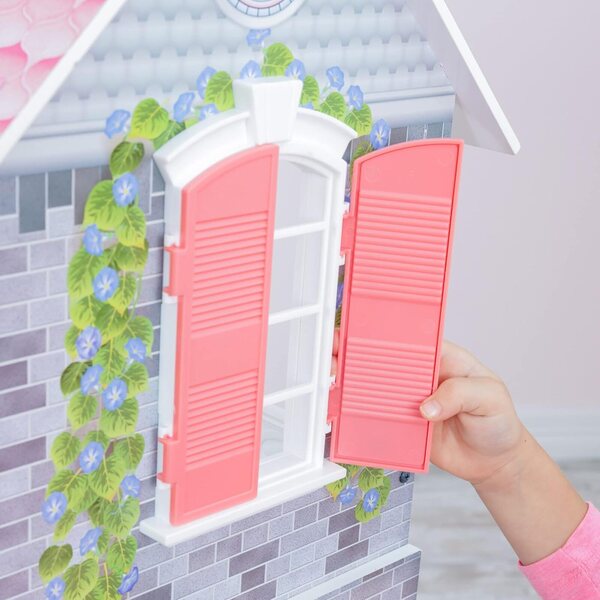 Casa delle Bambole Magnolia in Legno 3 Piani con Arredi e Accessori per Bambini 3+
