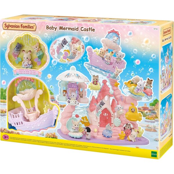 Sylvanian Families Meerjungfrauenschloss mit 3 Figuren und 30 Accessoires für Kinder ab 3 Jahren