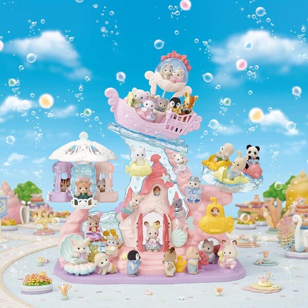 Sylvanian Families Meerjungfrauenschloss mit 3 Figuren und 30 Accessoires für Kinder ab 3 Jahren