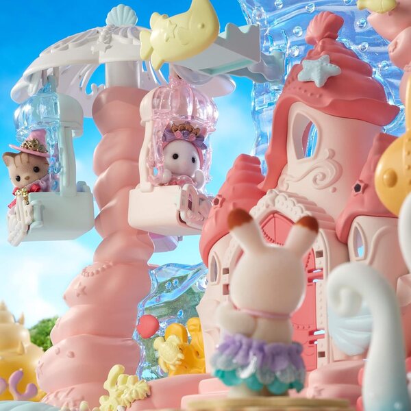 Sylvanian Families Meerjungfrauenschloss mit 3 Figuren und 30 Accessoires für Kinder ab 3 Jahren