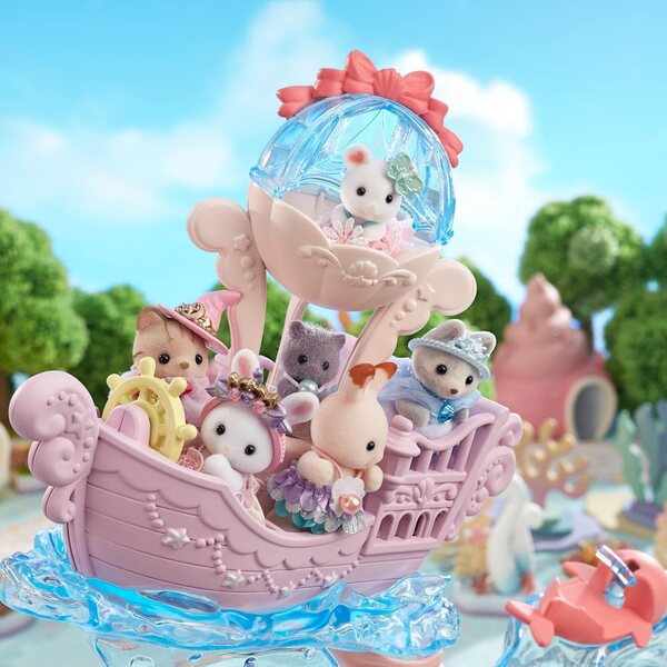 Sylvanian Families Meerjungfrauenschloss mit 3 Figuren und 30 Accessoires für Kinder ab 3 Jahren