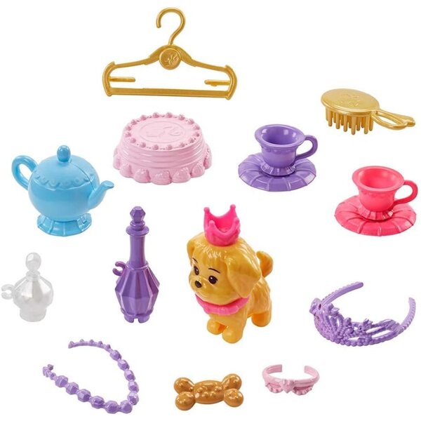 Barbie Castello Arcobaleno con 15 Accessori e Cane Honey Incluso - Valigetta Giocattolo