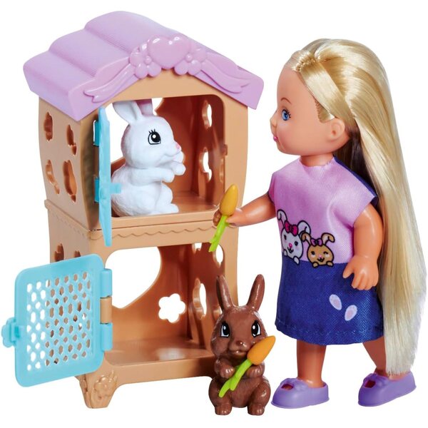 Simba Steffi Love mit Evi Love, 2 Lapini und Zubehör, für Kinder ab 3 Jahren