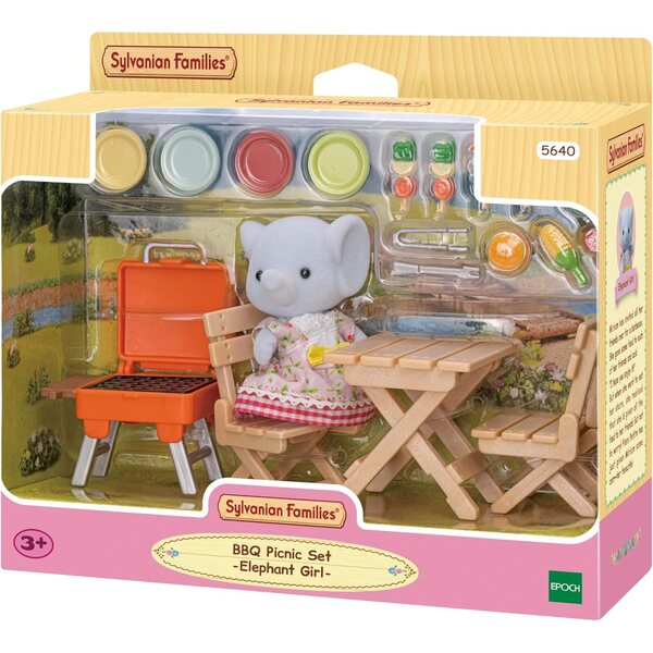Sylvanian Families The Village – The Elephant Girl Set mit Picknickgrill und Zubehör