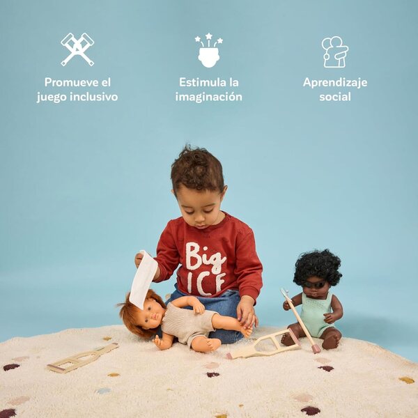 Set Miniland Béquilles e Bendaggio per Bambole - Inclusione e Empatia Educativa