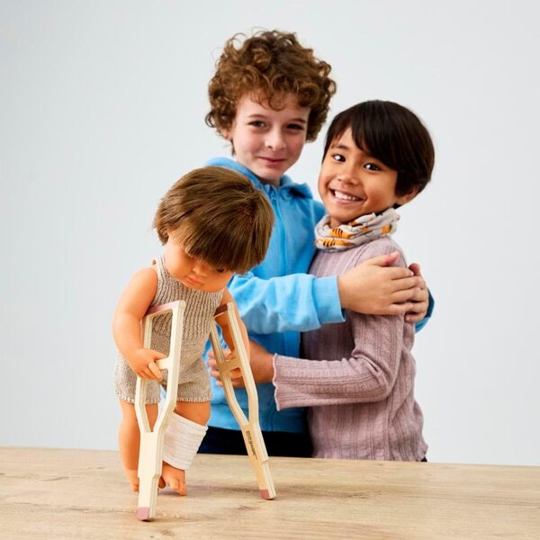 Set Miniland Béquilles e Bendaggio per Bambole - Inclusione e Empatia Educativa