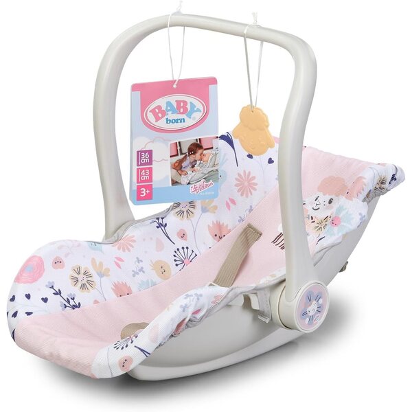 BABY born Autositz für Puppen 36–43 cm mit verstellbarem Griff und 3-Punkt-Gurt