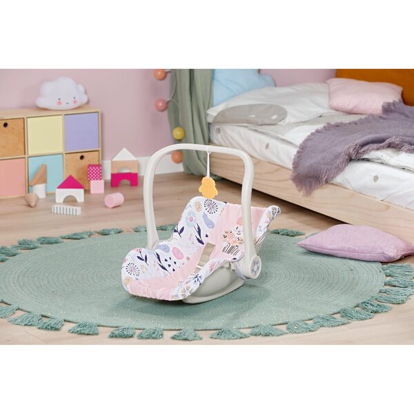 BABY born Autositz für Puppen 36–43 cm mit verstellbarem Griff und 3-Punkt-Gurt