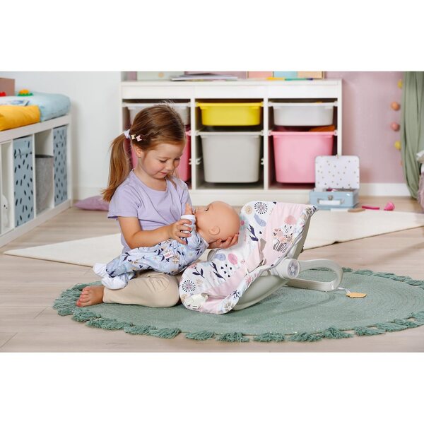 BABY born Autositz für Puppen 36–43 cm mit verstellbarem Griff und 3-Punkt-Gurt