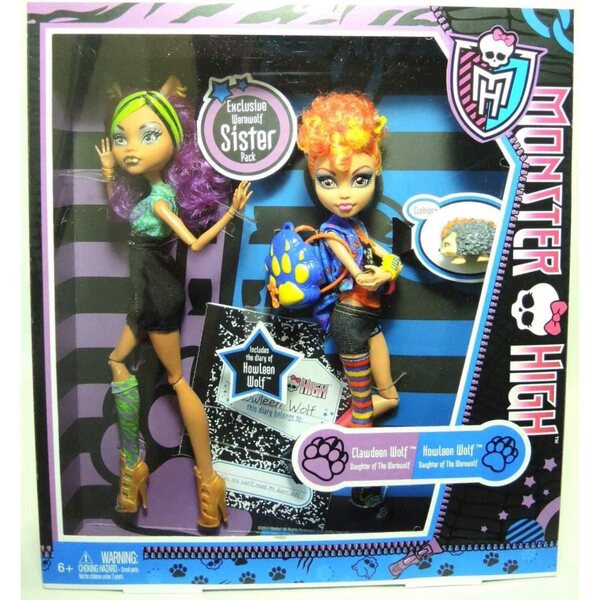 Exklusives 2er-Pack der Werwolfschwestern von Monster High: Clawdeen und Howleen Wolf