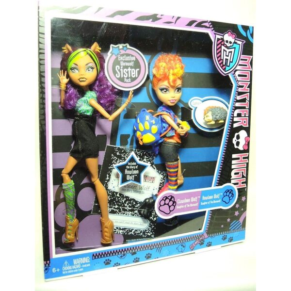 Monster High Esclusive 2-Pack Sorelle Licantrope: Clawdeen & Howleen Wolf