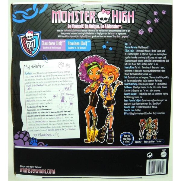 Monster High Esclusive 2-Pack Sorelle Licantrope: Clawdeen & Howleen Wolf