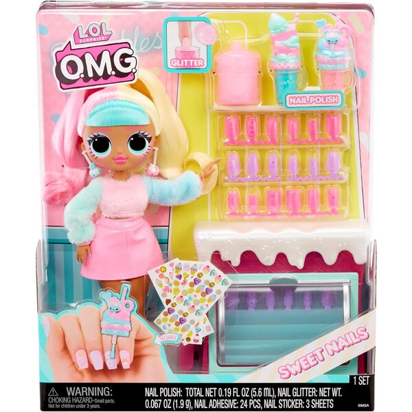 LOL Überraschung! OMG Sweet Nails Candylicious – 15 Überraschungen mit Nagellack und Puppe
