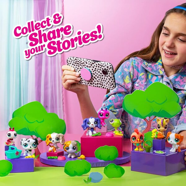 Littlest Pet Shop Diner Dash Play Pack: 3 Welpen mit 7 Zubehörteilen und Sammelkarte