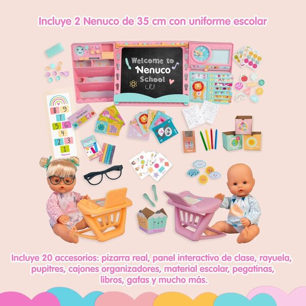 Nenuco Super Cole: Interaktives Schulset mit 2 Puppen und über 17 detaillierten Accessoires