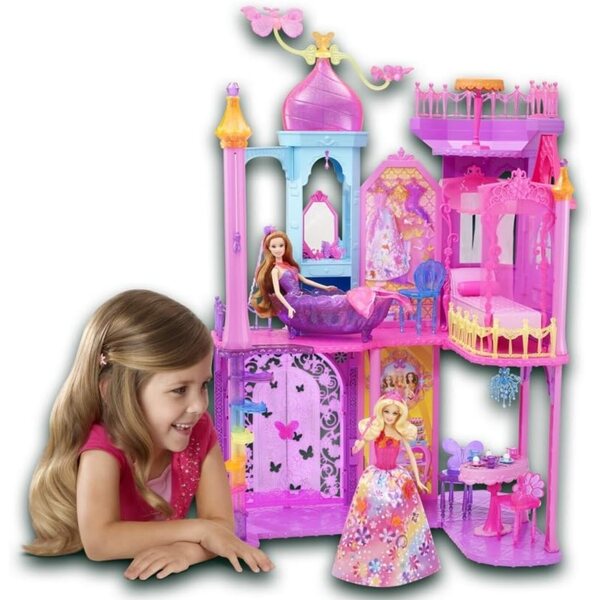 Grande castello della principessa Barbie Mattel con mobili e accessori del film