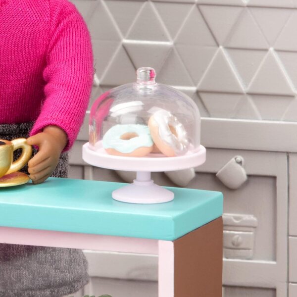 Lori Accessories Minipuppen 15 cm – Kaffeeset mit Süßigkeiten, Getränken und Dekorationen