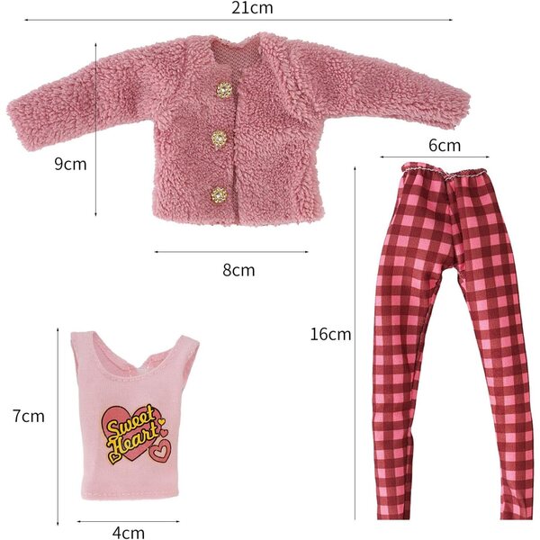 Set mit 5 Puppen-Kleidungssets, 29 cm, Herbst-Winter-Schuhe, Tasche, Mütze