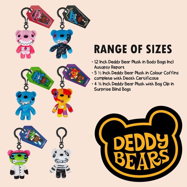 Deddy Bears S3 Blind Bag: Peluche 10 cm con Clip, 6 Personaggi da Collezionare