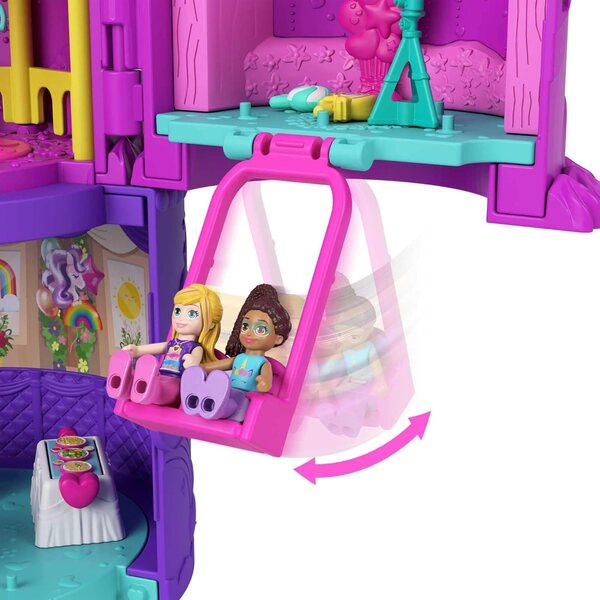 Polly Pocket Einhorn-Geburtstagstorte mit 3 Etagen, 25 Überraschungen und 2 Minifiguren