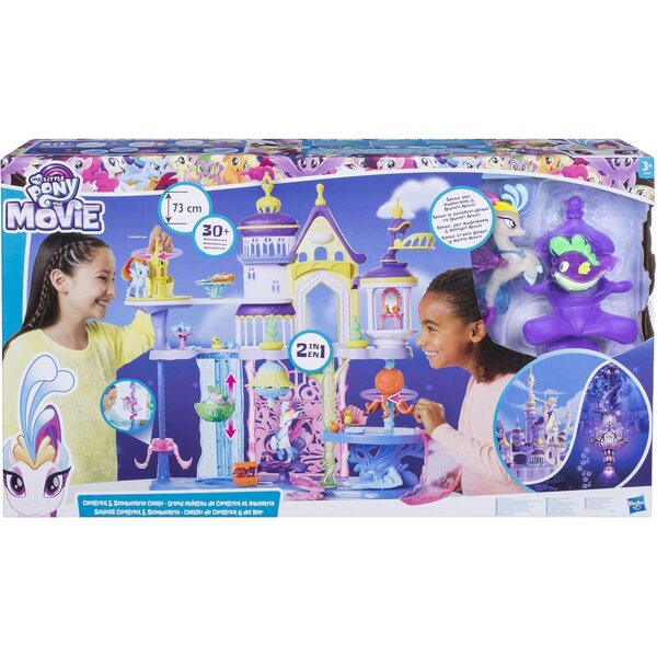 My Little Pony Grand Chateau – 73 cm großes Spielset mit Pony-Meerjungfrau und 30 Zubehörteilen