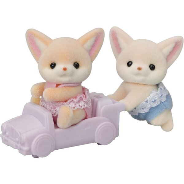 Sylvanian Families: Jumeaux Fennec mit Lokomotive und abnehmbarer Kleidung