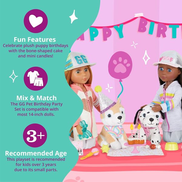 Ensemble Festa Compleanno per Cuccioli Glitter Girls 38 pezzi - Accessori Completi