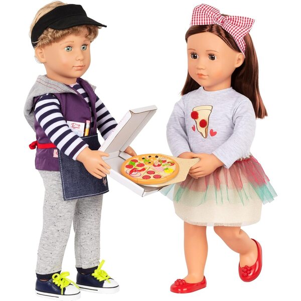 Zubehör für 46-cm-Puppen – Pizza-Set mit Klapptisch und Schürze Our Generation