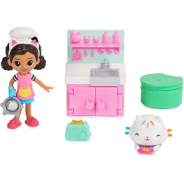 Gabby's Puppenhaus-Küchenset mit Figur und Zubehör für Kinder ab 3 Jahren