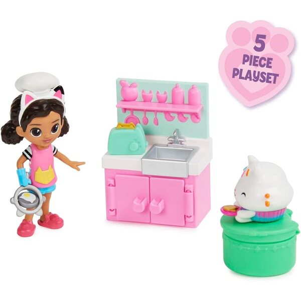 Gabby's Puppenhaus-Küchenset mit Figur und Zubehör für Kinder ab 3 Jahren