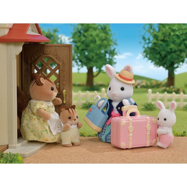 Sylvanian Families Maman Lapin Neige mit Wochenendkoffer und Reisezubehör