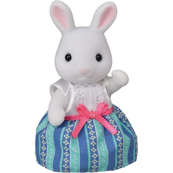 Sylvanian Families Maman Lapin Neige mit Wochenendkoffer und Reisezubehör